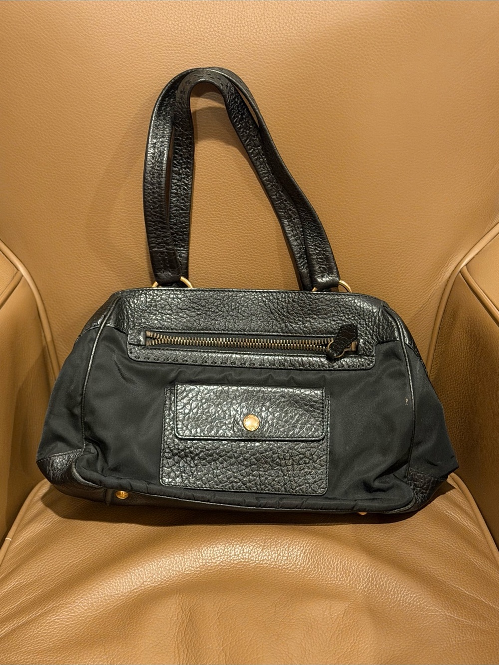 Prada leather Women's Shoulder Bag with Front Pocket